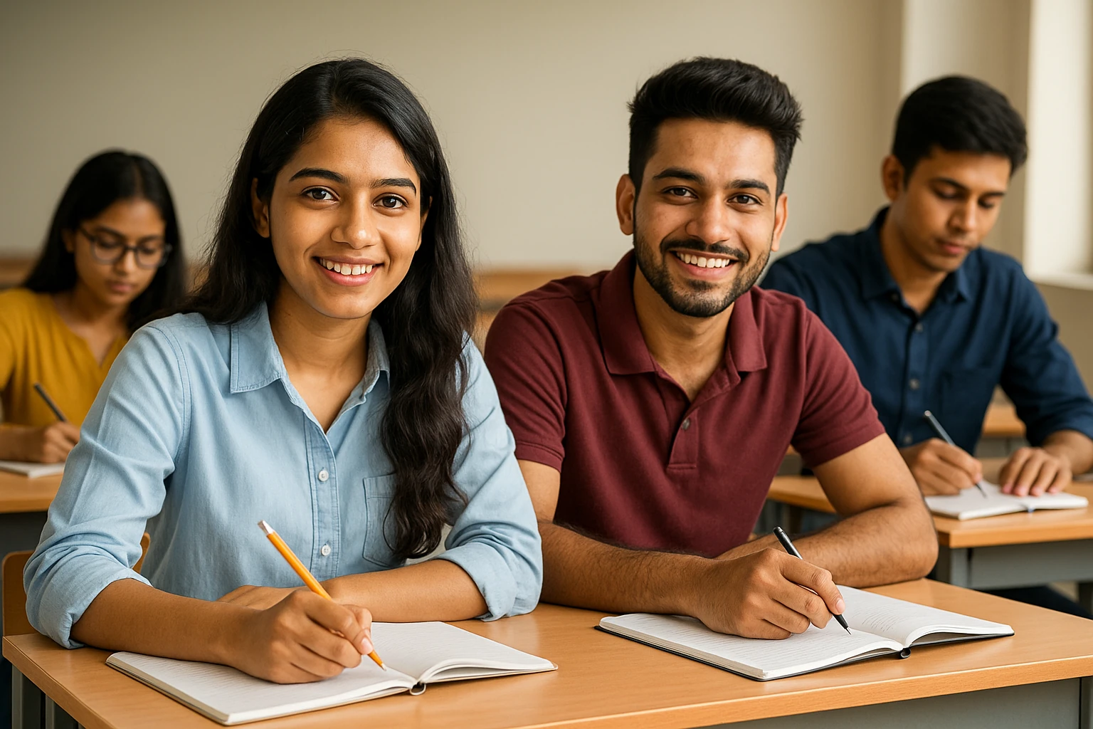 "Indian college students attending a BCA class in Ghaziabad – 2025 admissions"